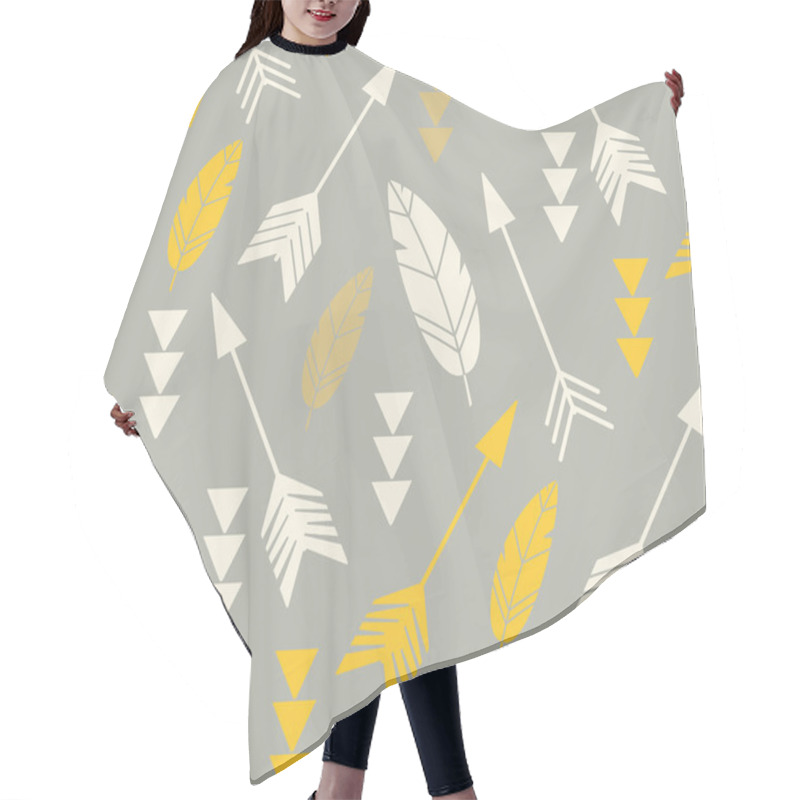 Personality  Bohemian Feathers And Arrows, Seamless Pattern Hair Cutting Cape