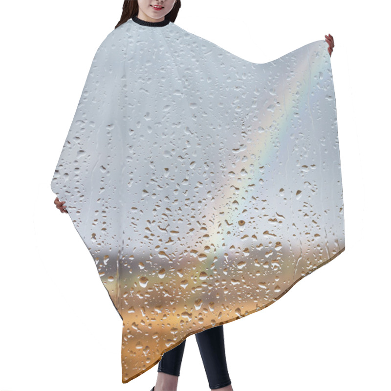 Personality  Rainbow Through Rained Window Hair Cutting Cape