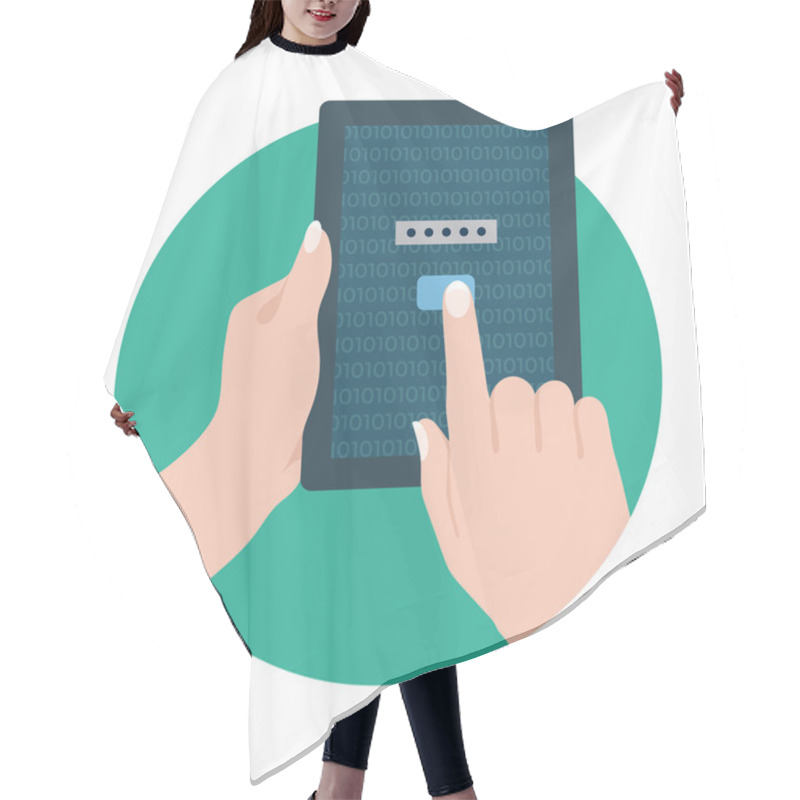 Personality  Tablet Security Vector Icon Hair Cutting Cape