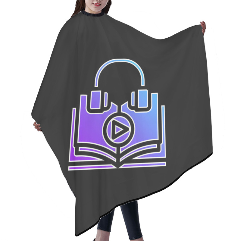 Personality  Audio Course Blue Gradient Vector Icon Hair Cutting Cape