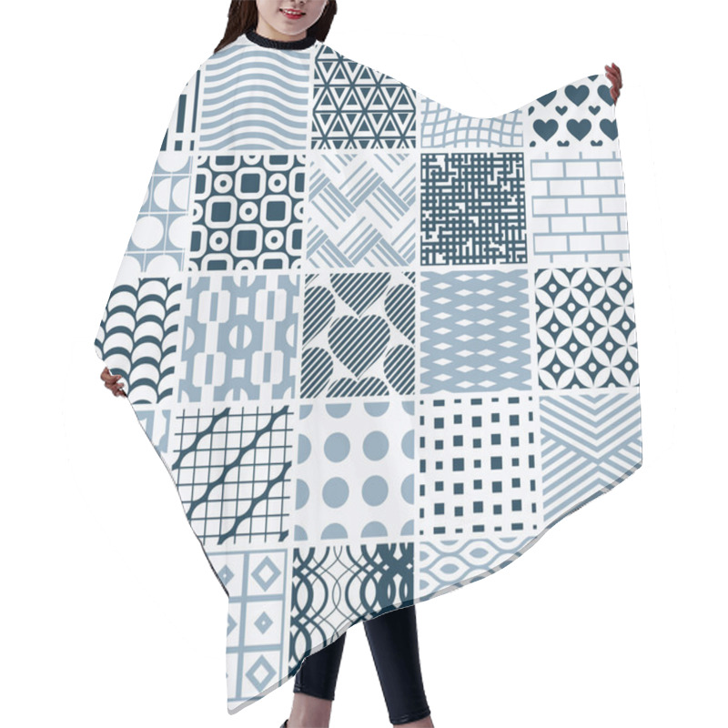 Personality  Geometric Shapes Seamless Patterns Set Hair Cutting Cape