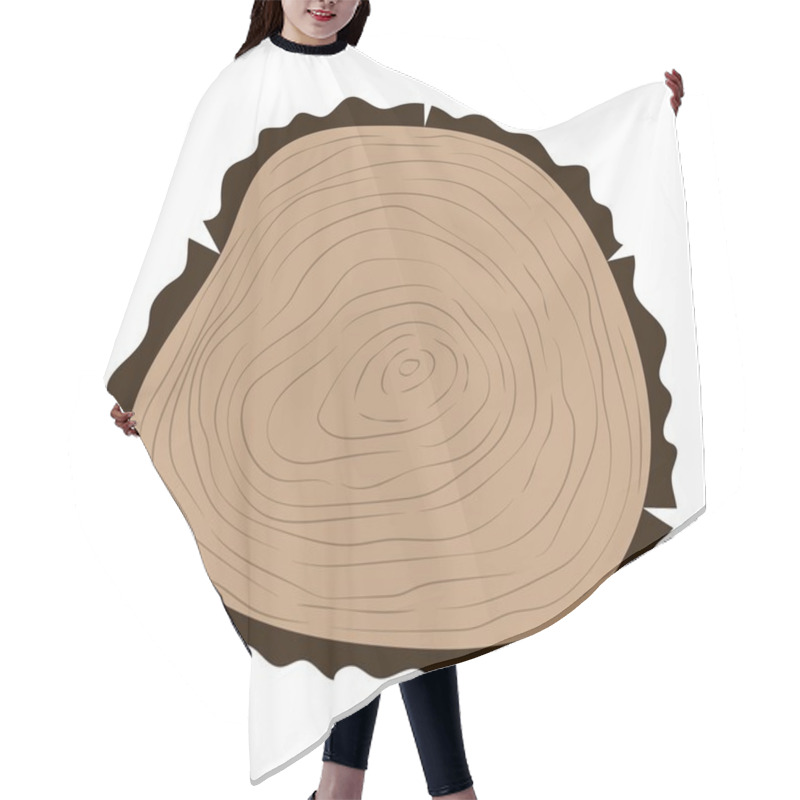 Personality  Tree Slice Vector Isolated Hair Cutting Cape