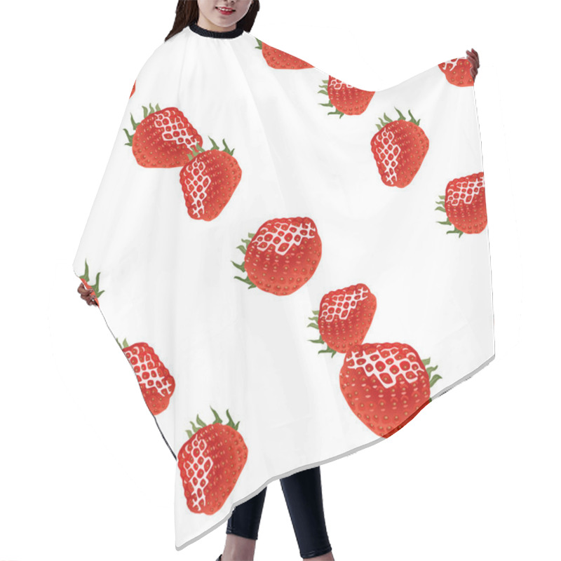 Personality  Seamless Pattern With Strawberry Hair Cutting Cape