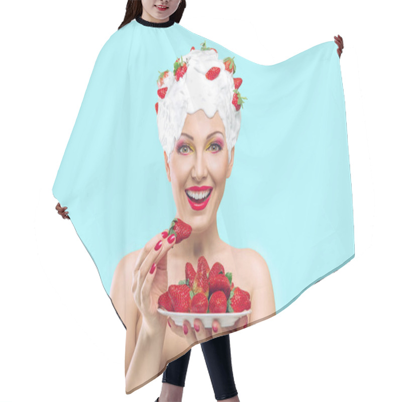 Personality  Woman With Strawberry Hair Cutting Cape