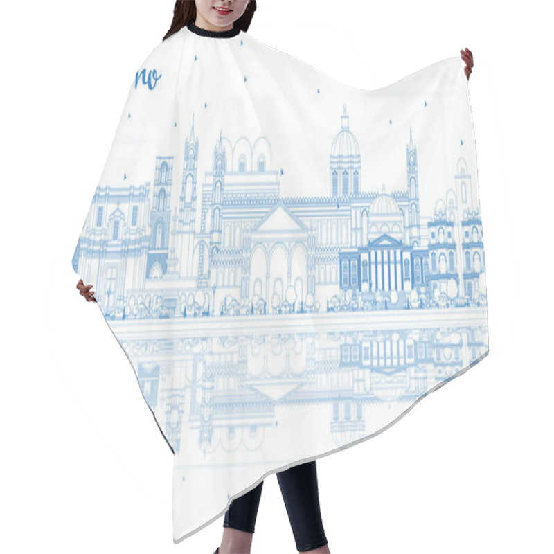 Personality  Outline Palermo Italy City Skyline With Blue Buildings And Reflections. Vector Illustration. Business Travel And Tourism Concept With Historic Architecture. Palermo Sicily Cityscape With Landmarks. Hair Cutting Cape