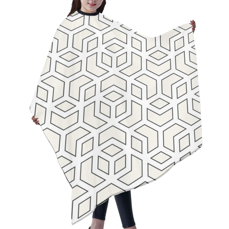 Personality  Seamless Geometric Minimal Graphic Design Cubes Pattern Hair Cutting Cape