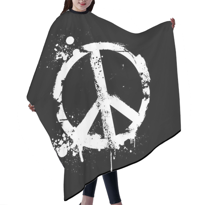 Personality  Grunge Peace Hair Cutting Cape