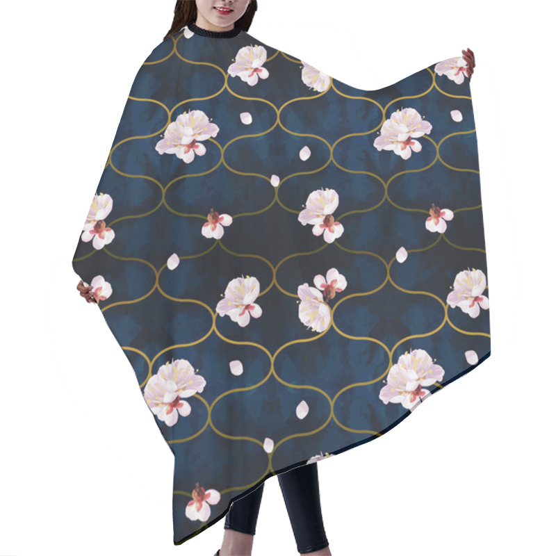 Personality  Seamless Pattern With Spring Blossom  Hair Cutting Cape