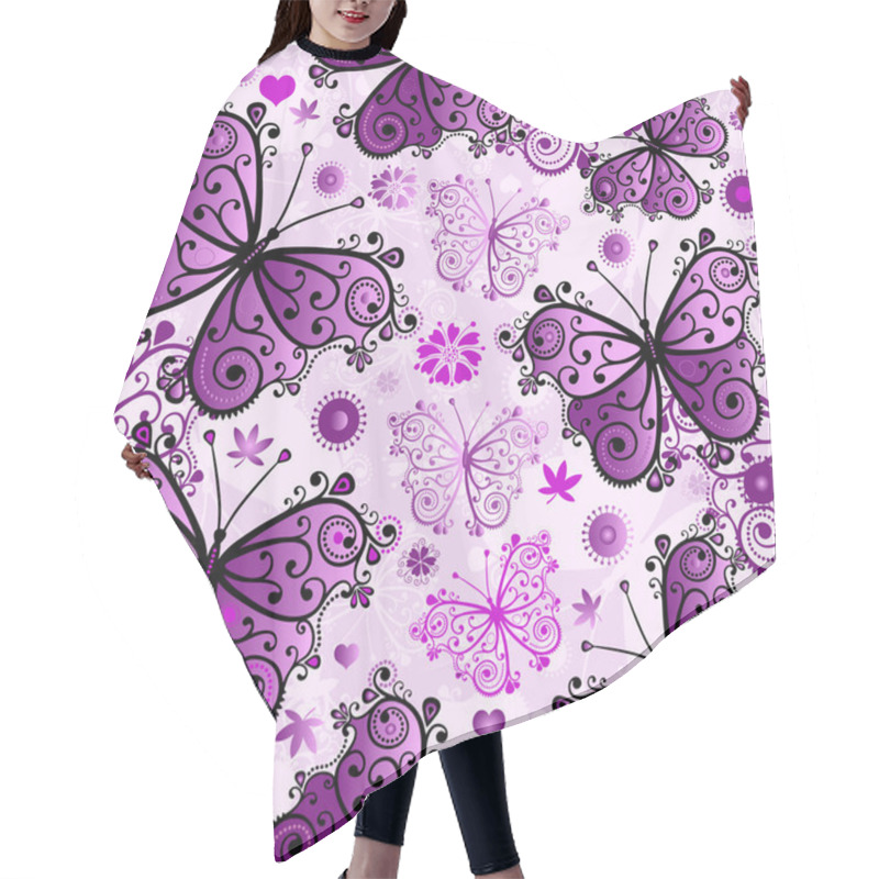 Personality  Spring Seamless White Pattern Hair Cutting Cape