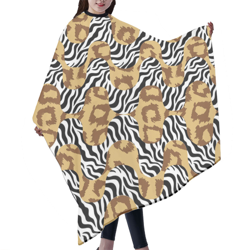 Personality  Tiger Print Waves. Hair Cutting Cape