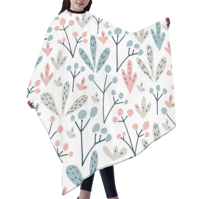 Personality  Wildwood Floral Seamless Pattern. Vector Forest Print.  Hair Cutting Cape