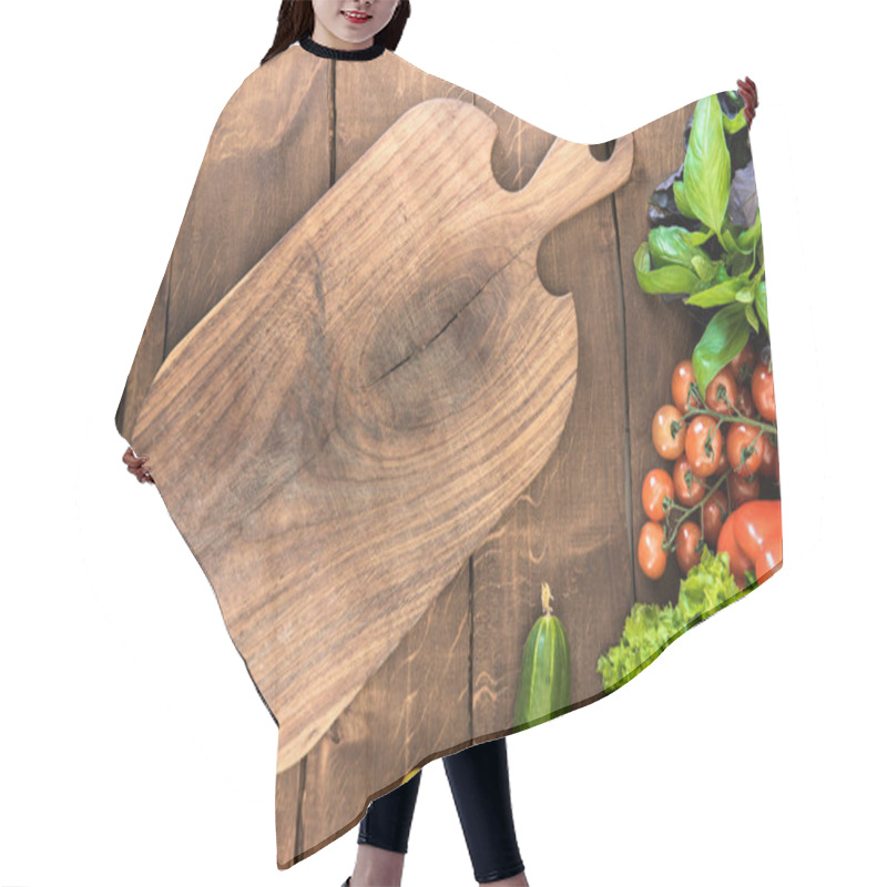 Personality  Vegetables With Cutting Board  Hair Cutting Cape