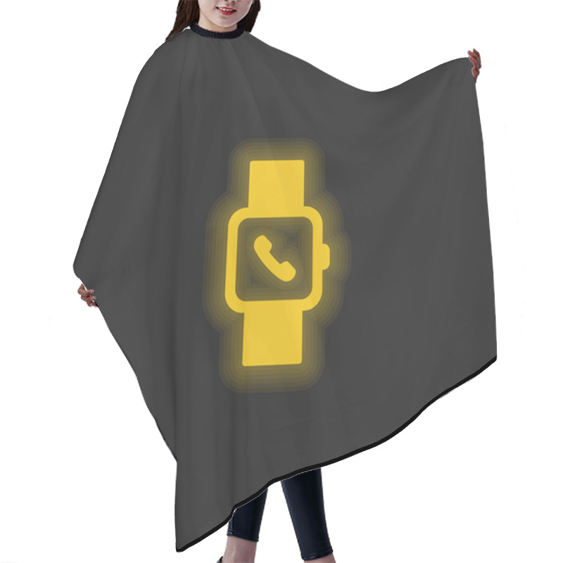 Personality  Apple Watch Yellow Glowing Neon Icon Hair Cutting Cape