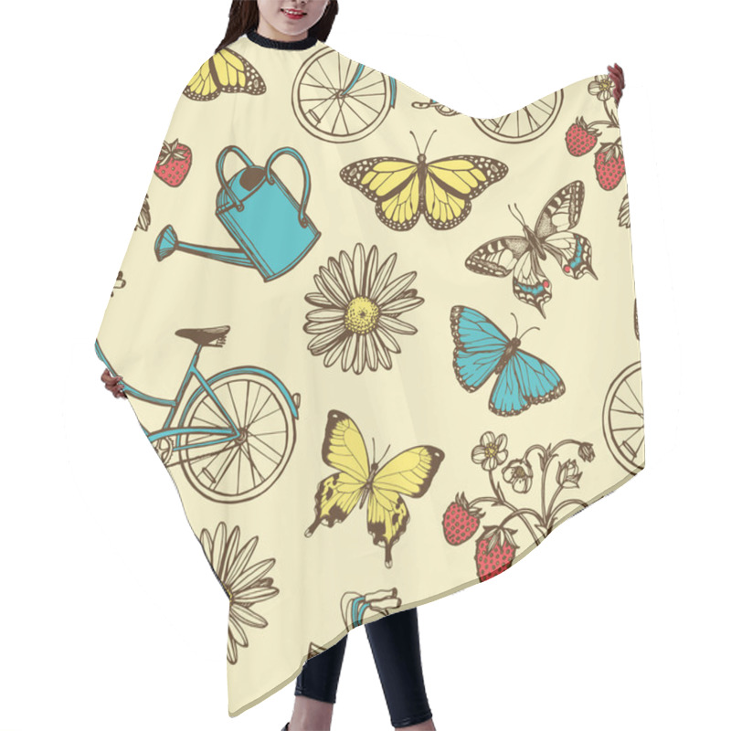 Personality  Summer Seamless Pattern Hair Cutting Cape