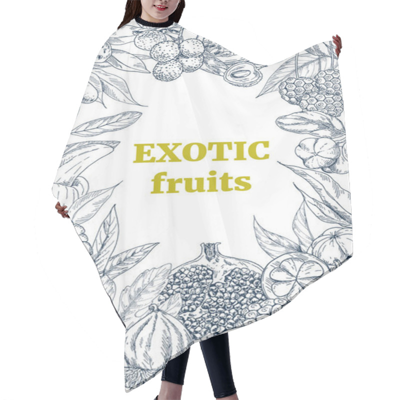 Personality  Exotic Fruits, Vertical Frame Hair Cutting Cape