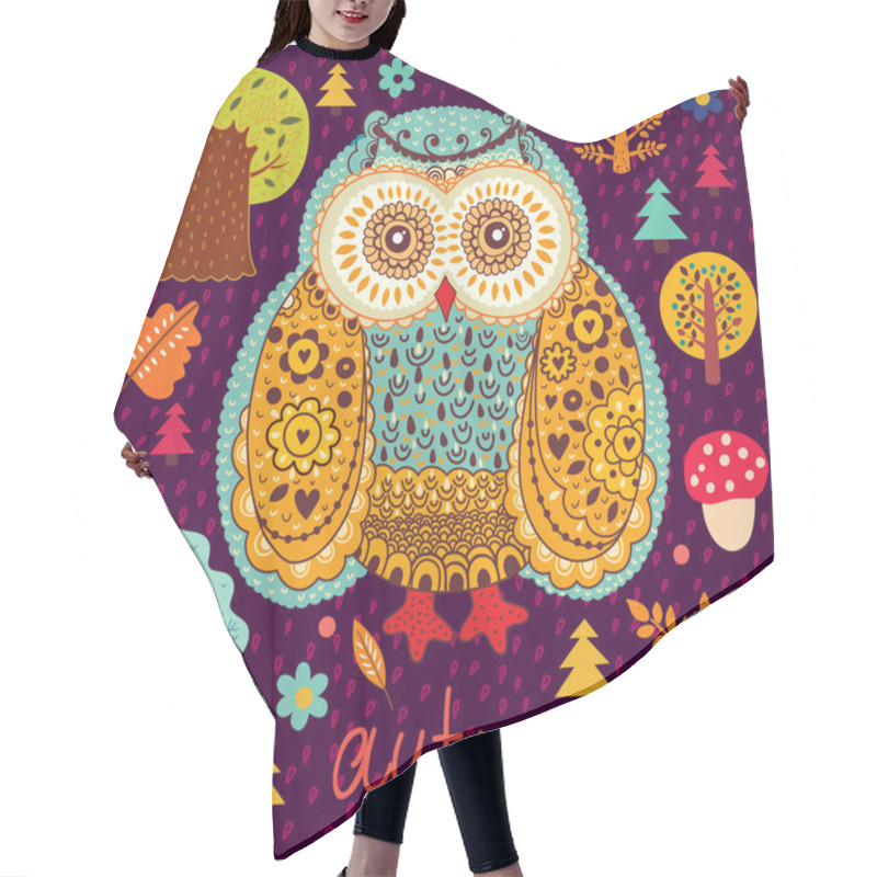 Personality  Background Wiht Owls Hair Cutting Cape