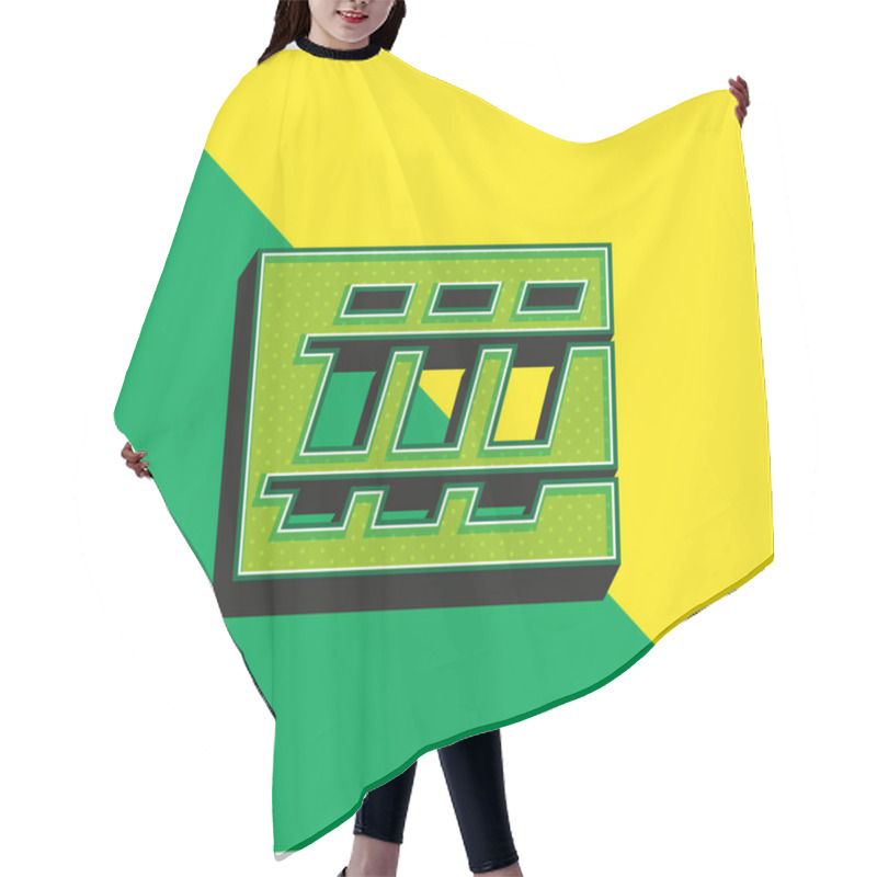 Personality  Belo Horizonte Metro Logo Green And Yellow Modern 3d Vector Icon Logo Hair Cutting Cape