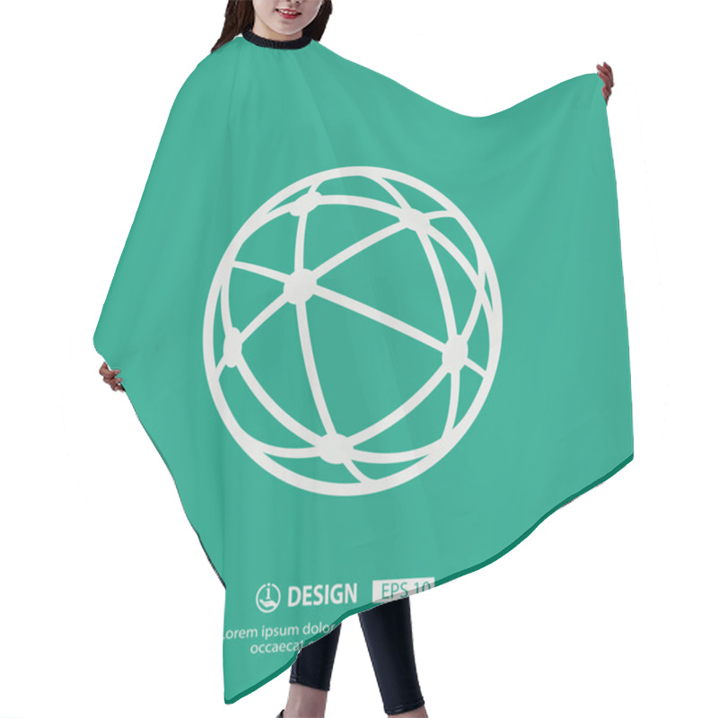 Personality  Pictograph Of Globe Icon Hair Cutting Cape