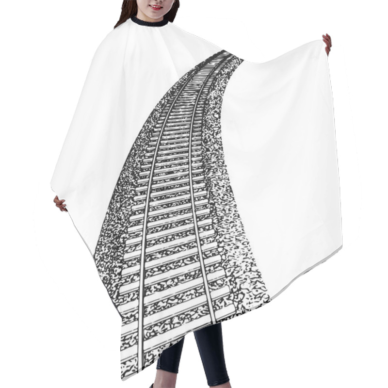 Personality  Curved Endless Train Track Hair Cutting Cape