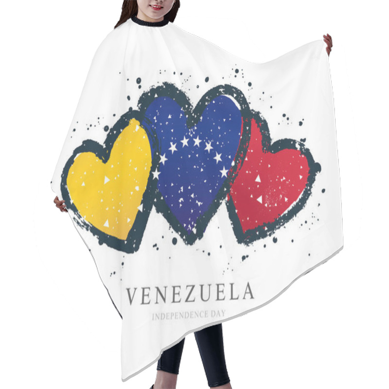 Personality  Venezuelan Flag In The Form Of Three Hearts Hair Cutting Cape