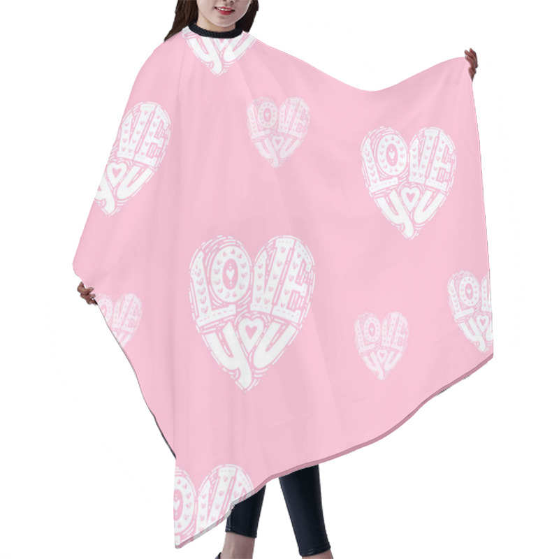 Personality  Heart With A Lettering Hair Cutting Cape