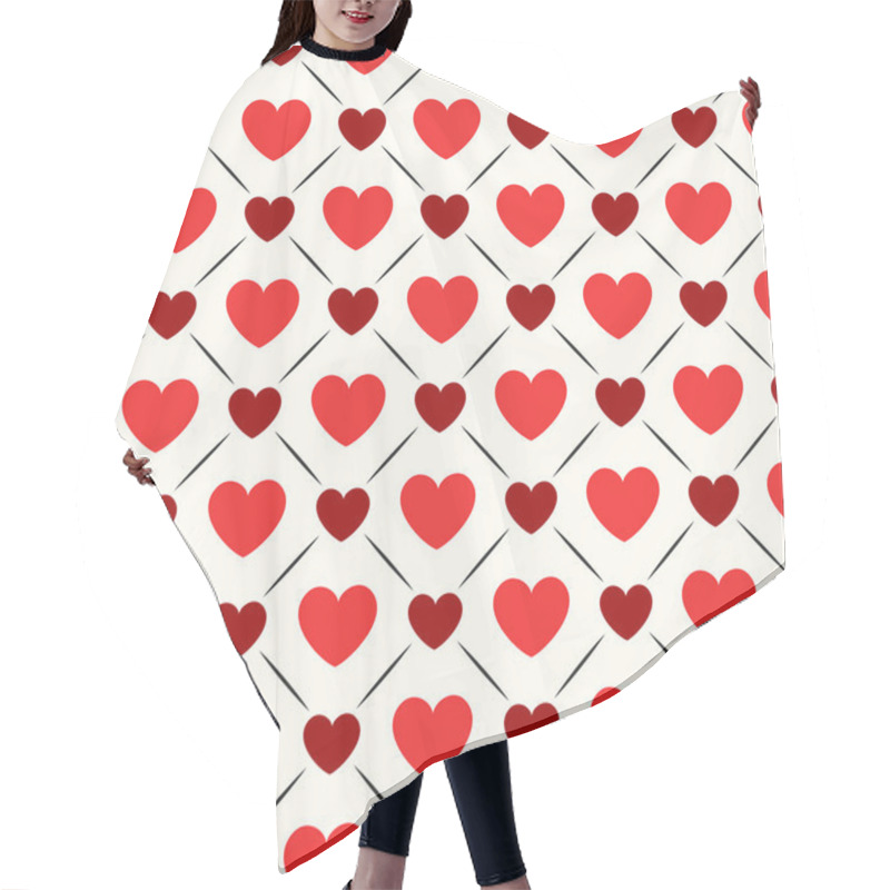 Personality  Seamless Geometric Pattern With Hearts. Vector Illustration Hair Cutting Cape