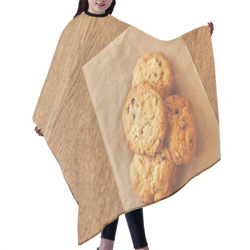 Personality  Homemade Chocolate Chip Cookies On Wooden Table Hair Cutting Cape