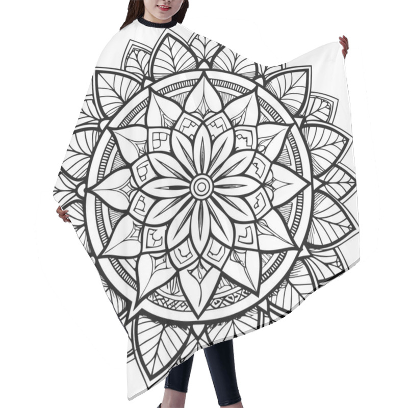 Personality  Floral Mandala Vector Art Print Ready Hair Cutting Cape