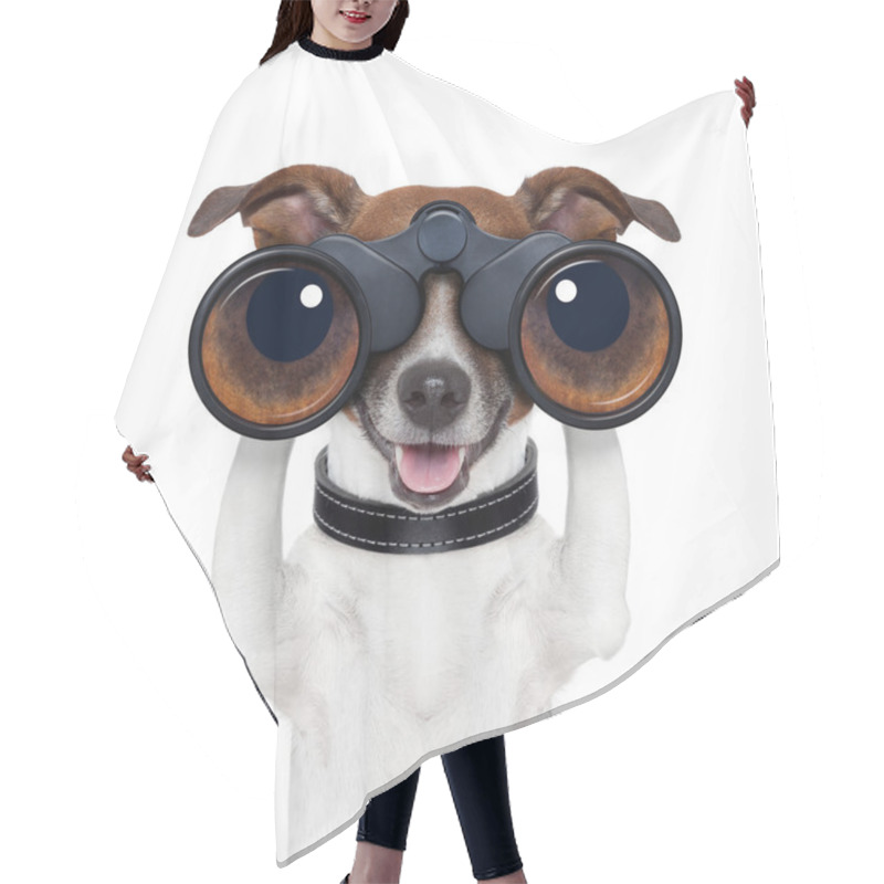 Personality  Binoculars Searching Looking Observing Dog Hair Cutting Cape