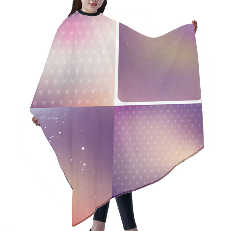 Personality  Purple Blurred Backgrounds Set Hair Cutting Cape