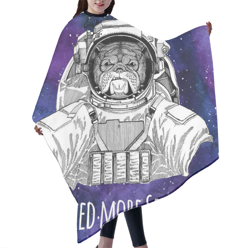 Personality  Animal Astronaut Bulldog Wearing Space Suit Galaxy Space Background With Stars And Nebula Watercolor Galaxy Background Hair Cutting Cape