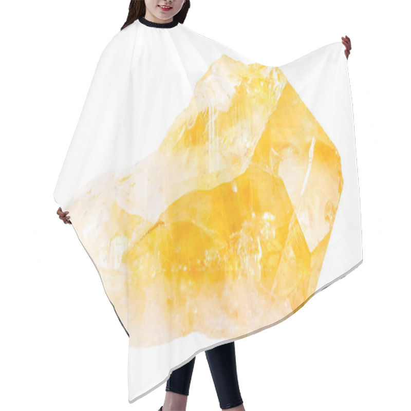 Personality  Rough Citrine (yellow Quartz) Crystal Isolated Hair Cutting Cape