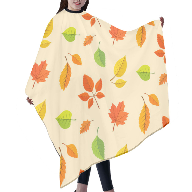 Personality  Autumn Leaves Background. Hair Cutting Cape