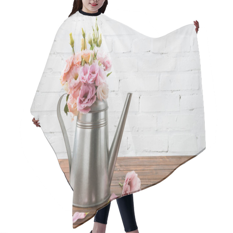 Personality  Beautiful Flowers In Watering Can Hair Cutting Cape