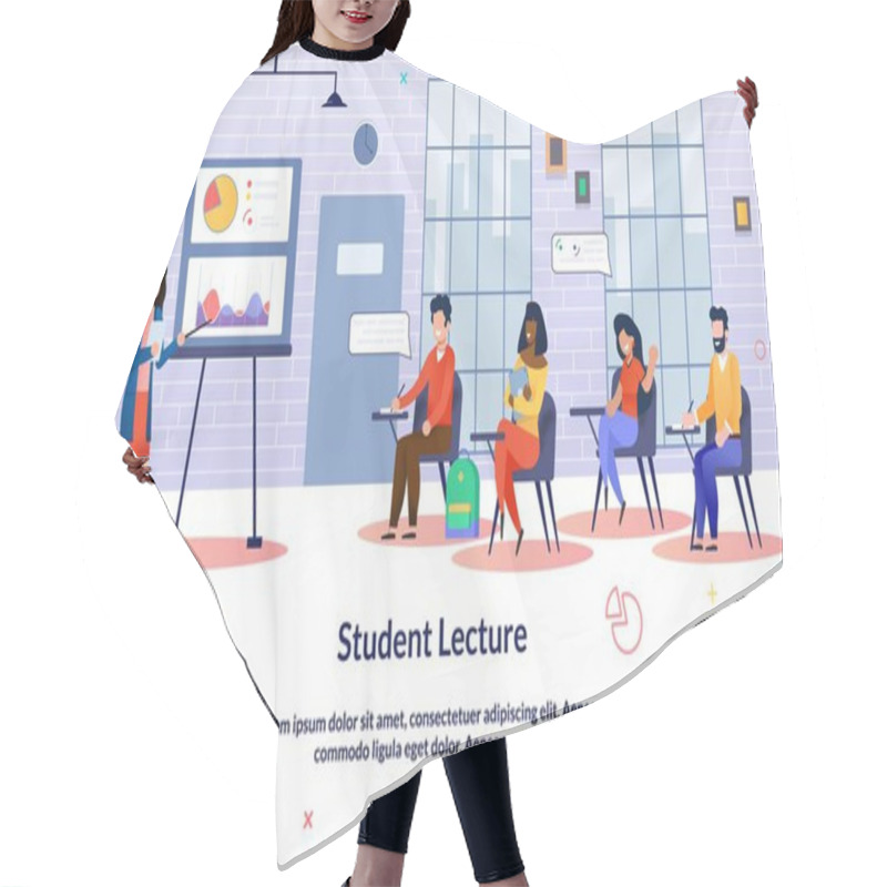 Personality  Banner Inscription Student Lecture, Audience. Hair Cutting Cape