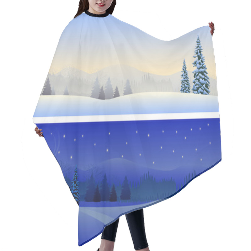 Personality  Beautiful Winter Landscapes Hair Cutting Cape