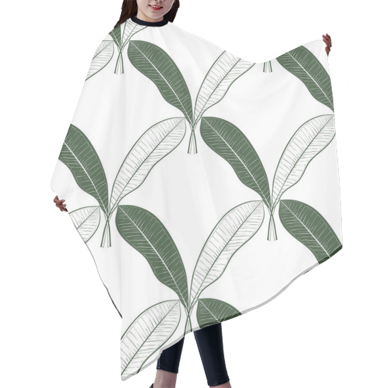 Personality  Floral Seamless Pattern With Mango Fruit Leaves On White Background, Pastel Vintage Theme. Hair Cutting Cape