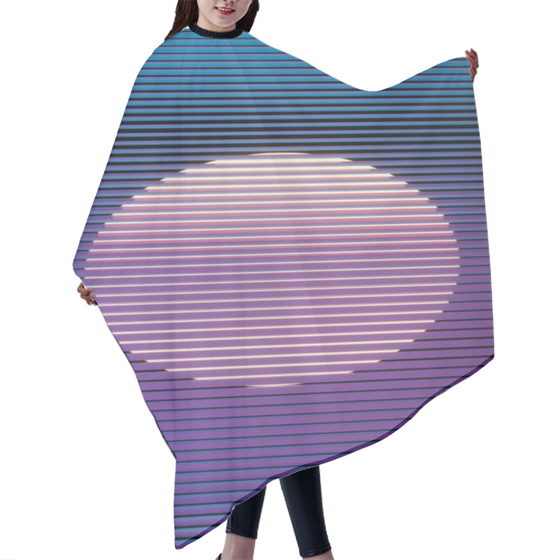 Personality  Abstract Gradient Sphere With Horizontal Lines In Dark Background Hair Cutting Cape