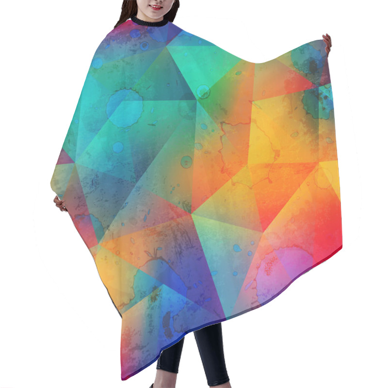 Personality  Grunge Triangle Seamless Pattern With Spot Effect. Hair Cutting Cape