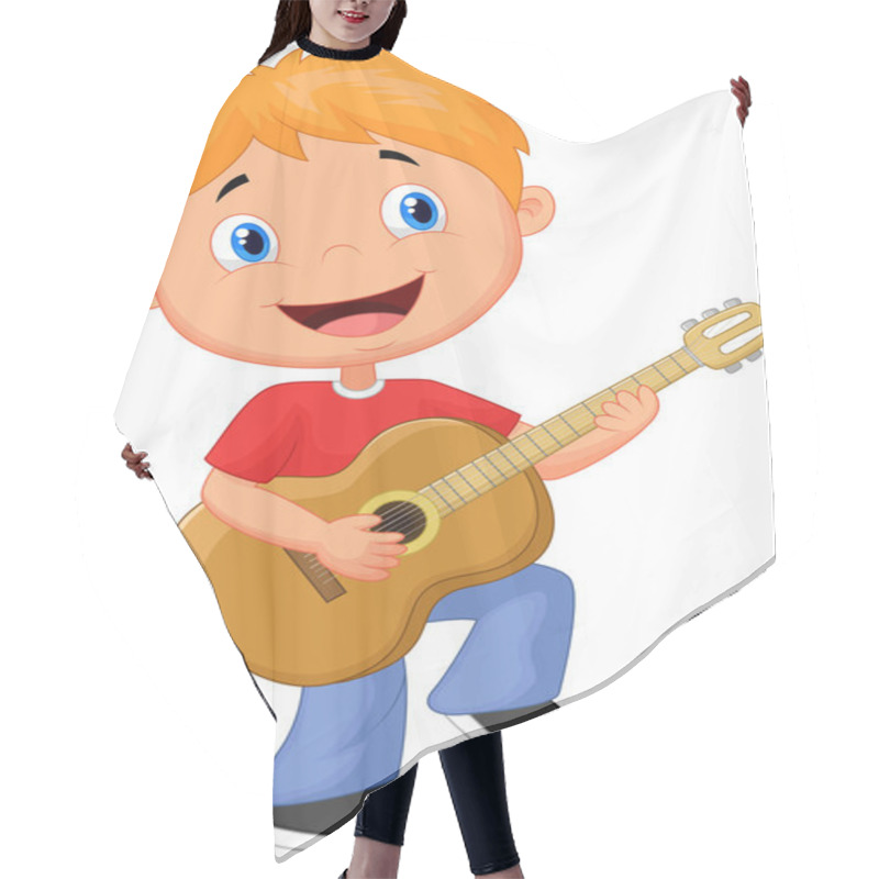 Personality  Boy Playing Guitar Hair Cutting Cape