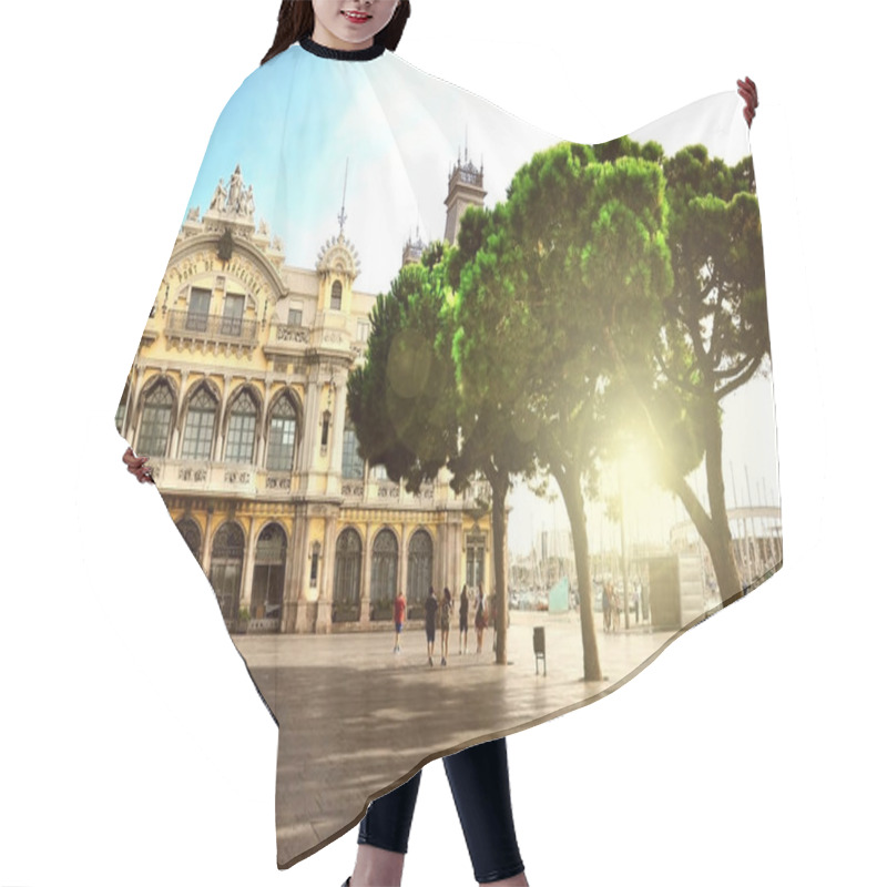 Personality  Historic Building Of Port De Barcelona Hair Cutting Cape