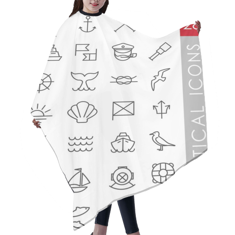 Personality  Nautical Icons Hair Cutting Cape