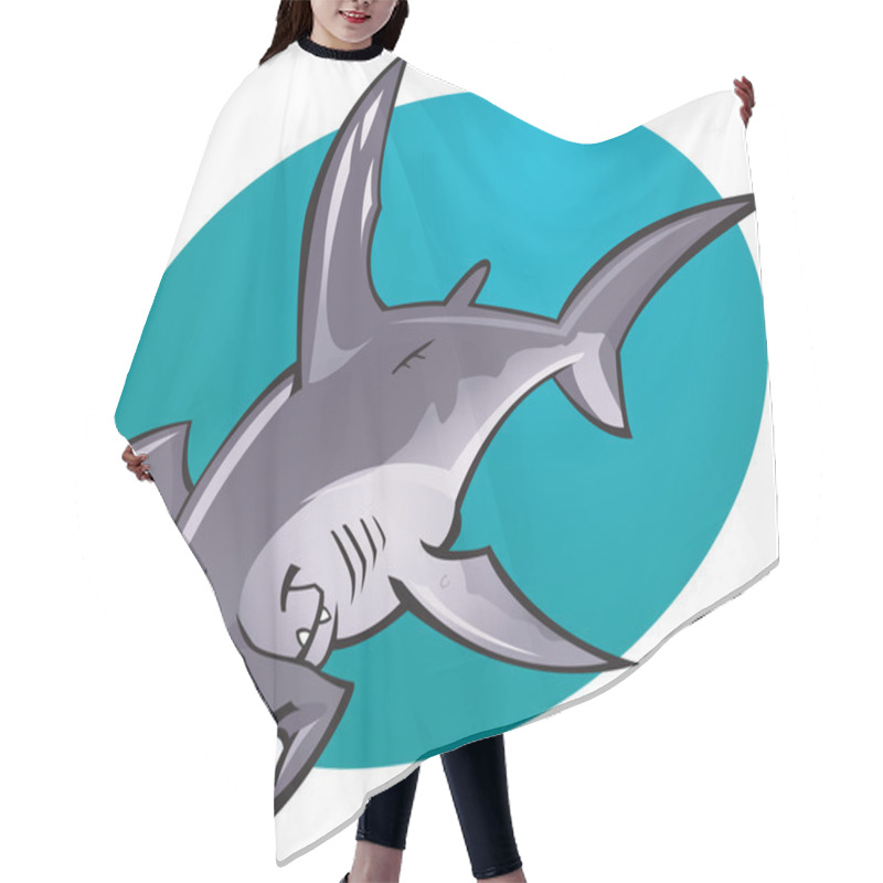 Personality  Cartoon Hammer Head Shark Hair Cutting Cape