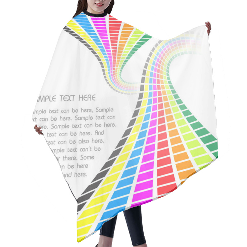 Personality  Retro Rainbow Waves Hair Cutting Cape