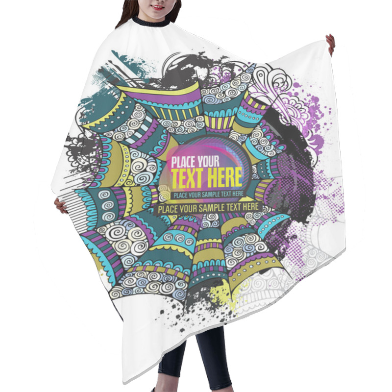 Personality  Vector Spider Web Grunge Design Hair Cutting Cape