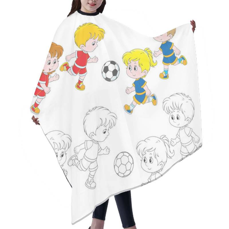 Personality  Children Playing Football Hair Cutting Cape