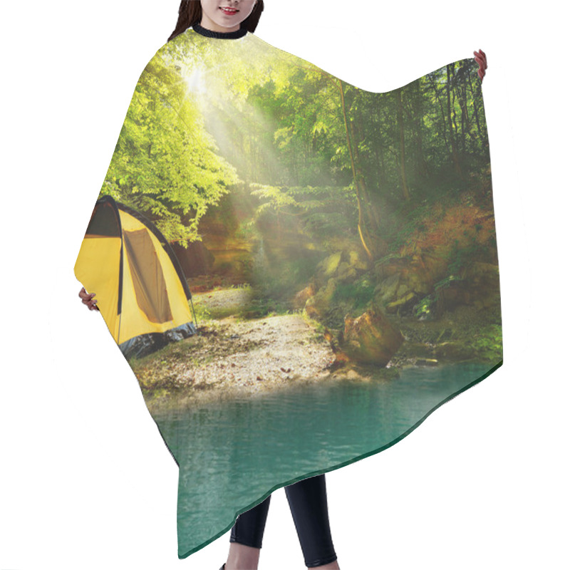 Personality  Tent In The Woods Hair Cutting Cape