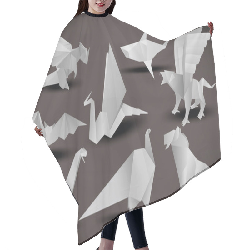 Personality  Origami Animals (black & White) Hair Cutting Cape