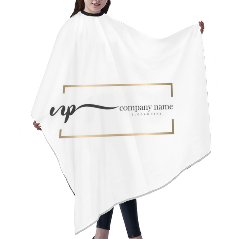 Personality  NP Initial Handwriting And Signature Logo Vector. Hair Cutting Cape