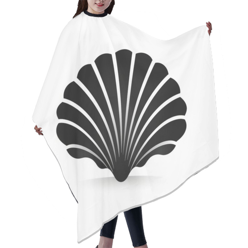 Personality  A Sleek Black Seashell Design With Elegant Lines, Perfect For Marine-themed Graphics. Hair Cutting Cape